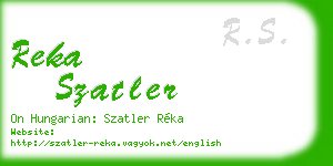 reka szatler business card